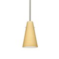 Besa Lighting Cierro Stem Pendant, Vanilla Matte, Satin Nickel Finish, 1x100W Incandescent 1TT-4124VM-SN